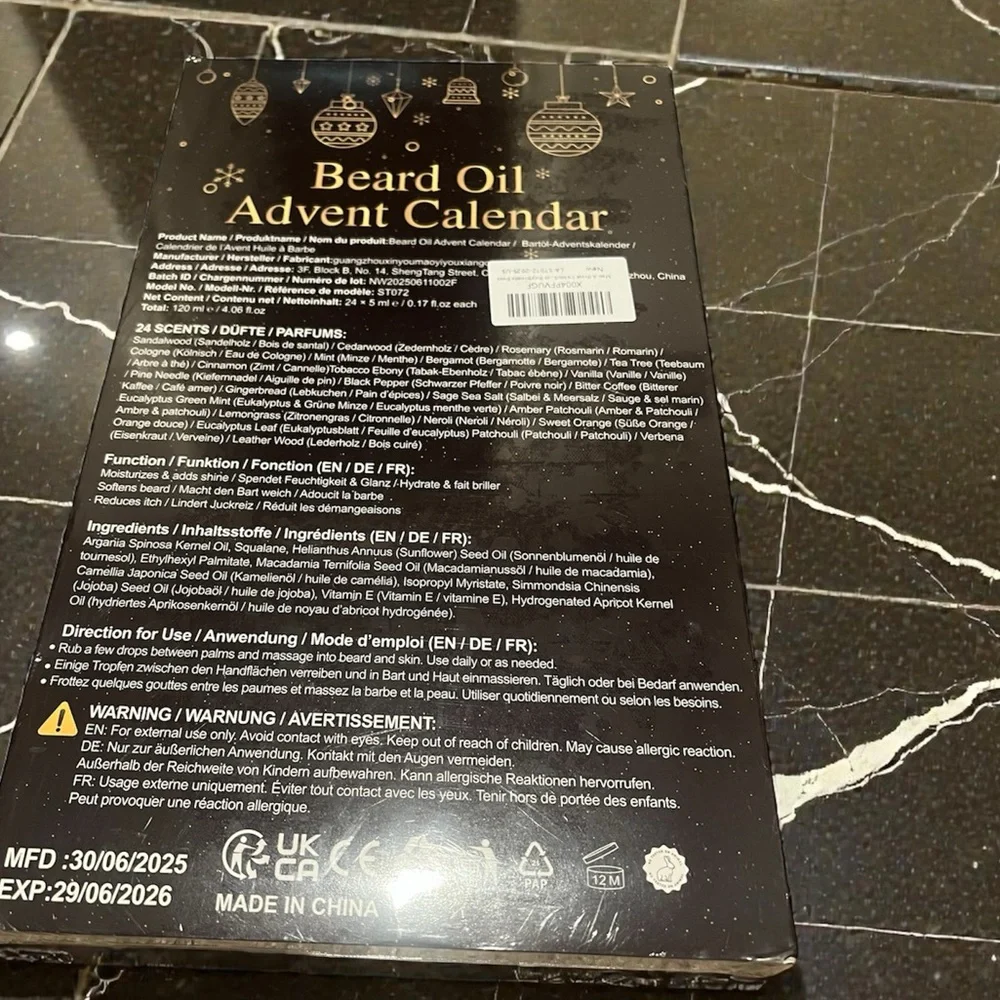 Advent Calendar for Beard Care - Black and Gold